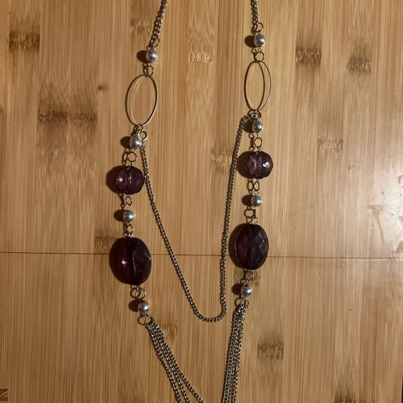 22 inch Purple & silver-tone layered necklace - Picture 1 of 8
